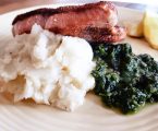 Fish with Mash and Spinach