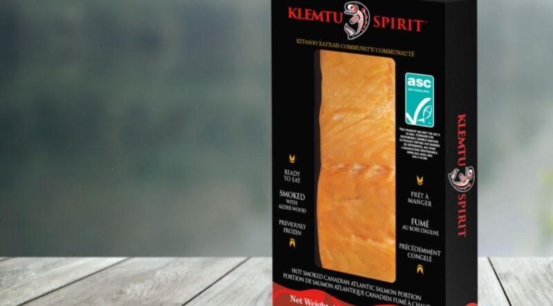 First Nation-Mowi seafood product featuring smoked Atlantic salmon, which is hitting Walmart shelves this Christmas, hailed as an indigenous partnership success story.