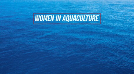 blue ocean and white words aquaculture